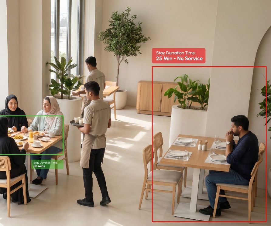 Tables waiting without service are flagged
