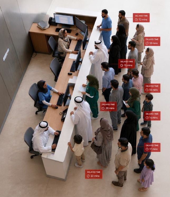 Long queues and unattended counters flagged